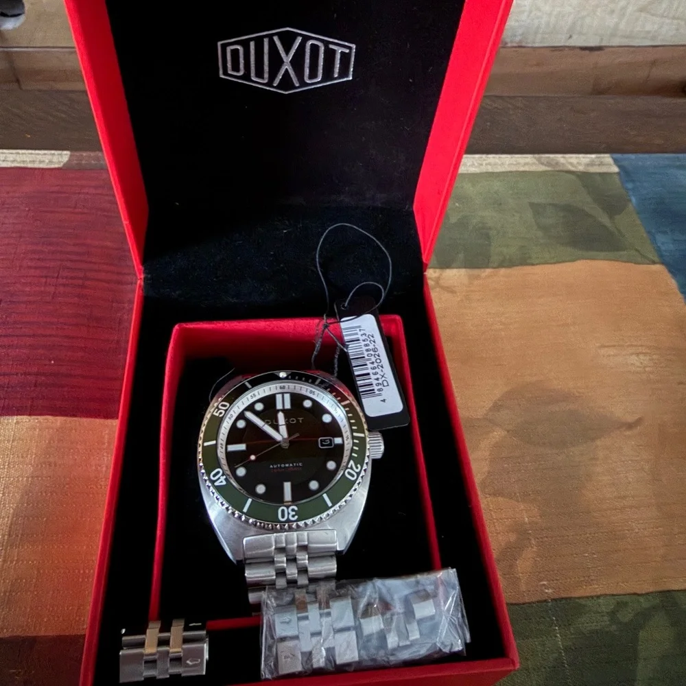 Duxot Tortuga Automatic Watch With A Green Bezel Pre-Loved Water Resistant